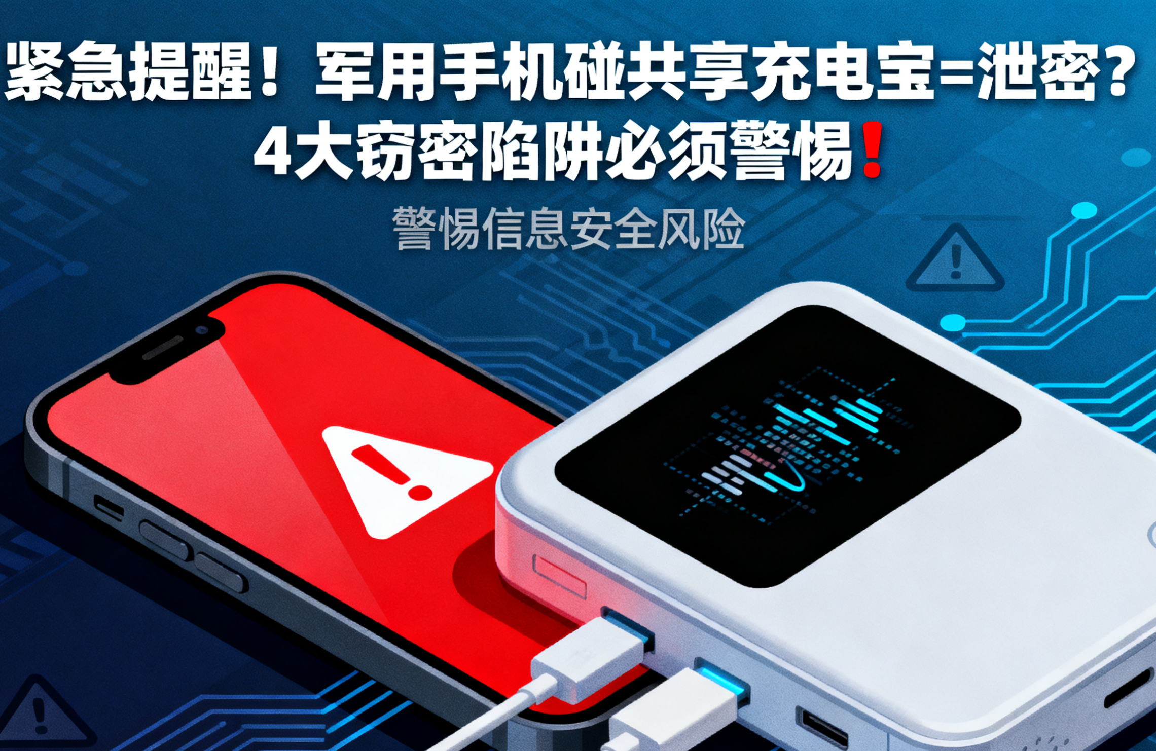 紧急提醒!军用手机碰共享充电宝=泄密?4大窃密陷阱必须警惕